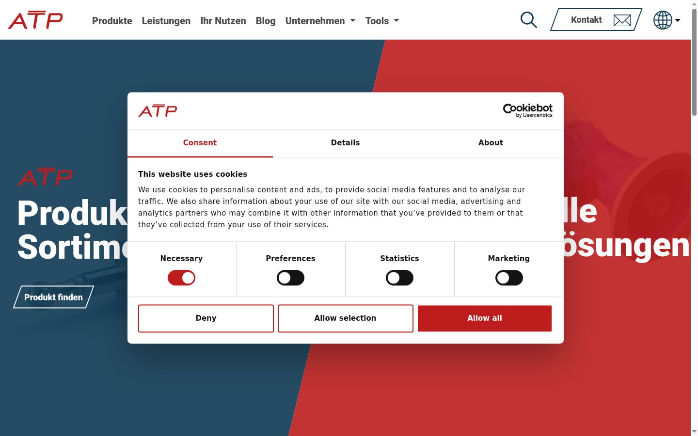 Capture d'écran de la bannière de consentement affichée avant toute interaction