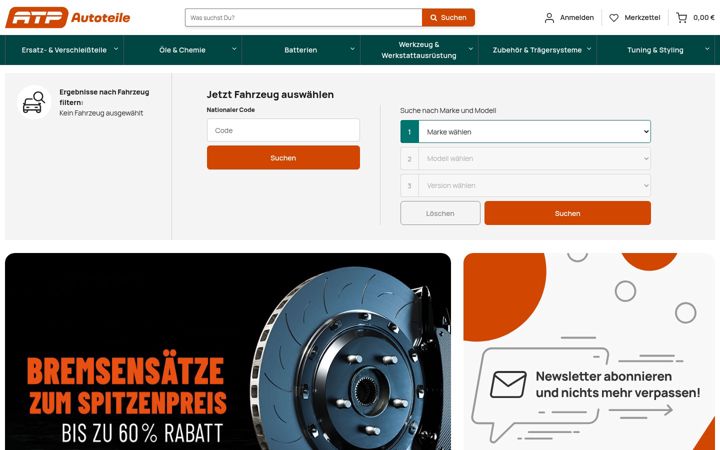 Screenshot of atp-autoteile.at