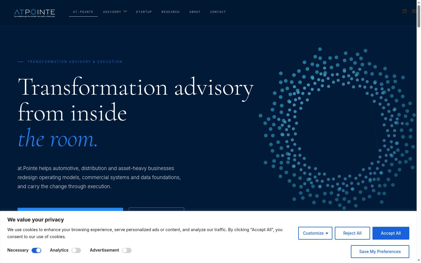 Screenshot del banner di consenso mostrato prima di qualsiasi interazione