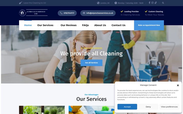 Screenshot of atprocleanservices.co.uk