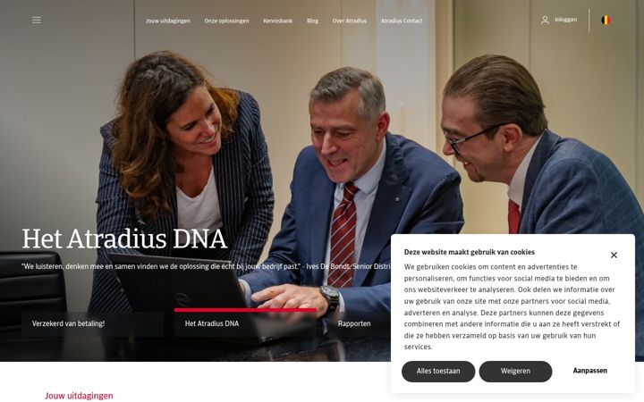 Skjámynd af atradius.be