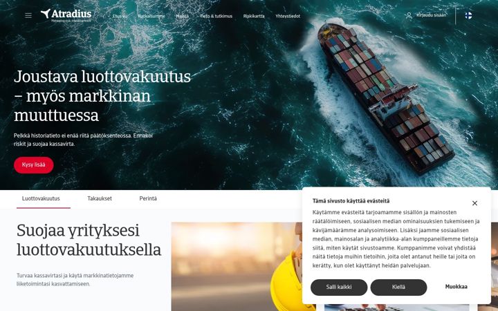 Captura de pantalla de atradius.fi