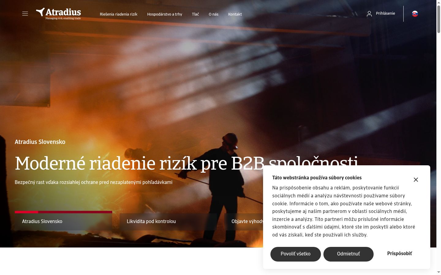 Snímka obrazovky banera súhlasu zobrazeného pred akoukoľvek interakciou