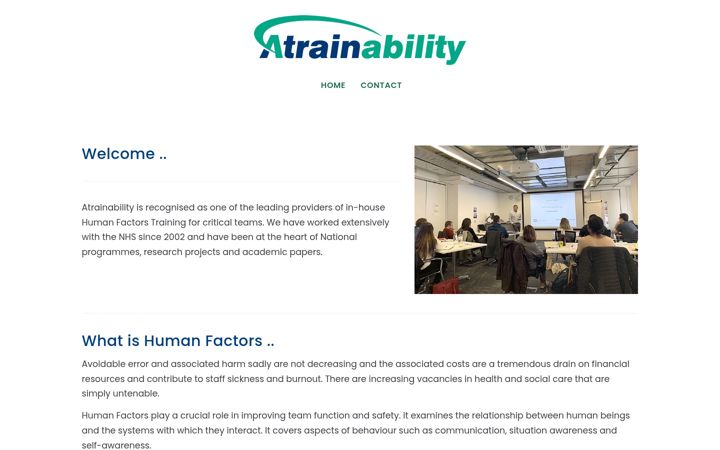 Screenshot of atrainability.co.uk