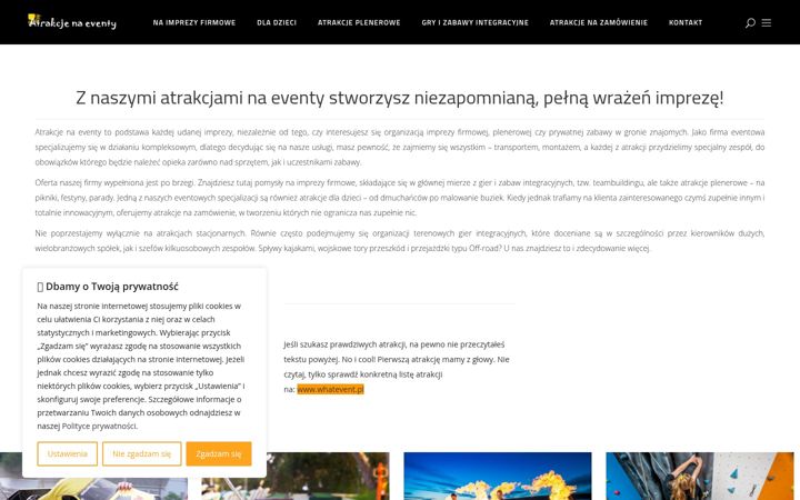 Screenshot von atrakcjenaeventy.com