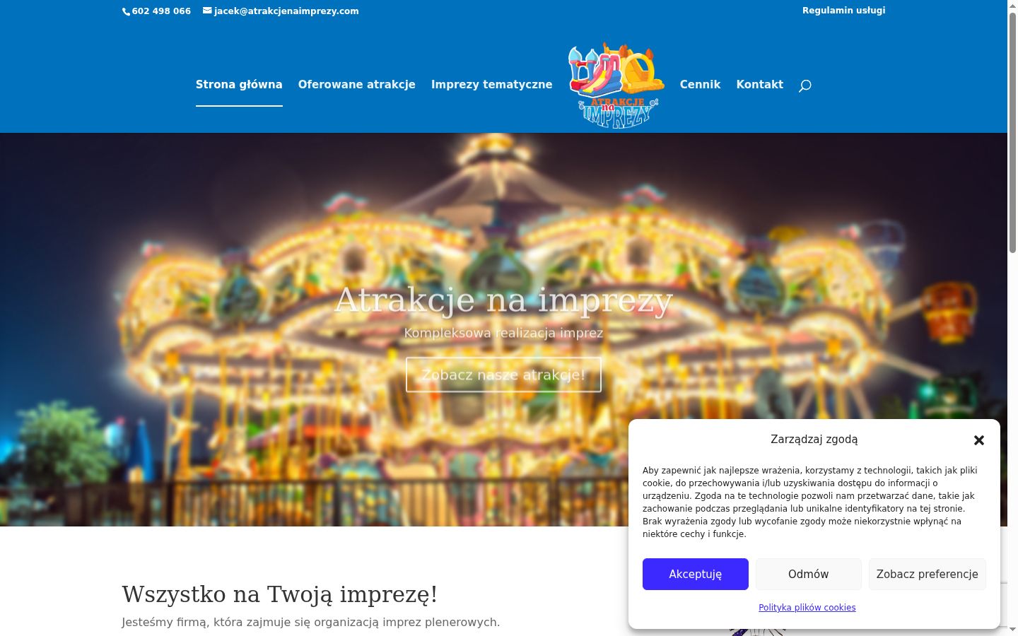 Screenshot of the consent banner shown before any interaction