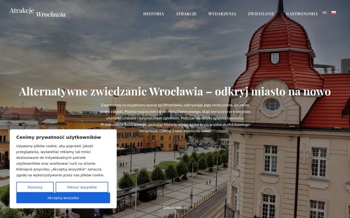 Screenshot of atrakcjeprzedmiesciaswidnickiego.pl
