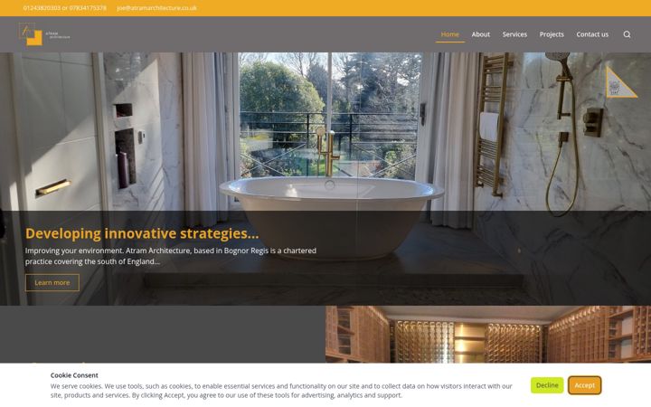 Screenshot of atramarchitecture.uk