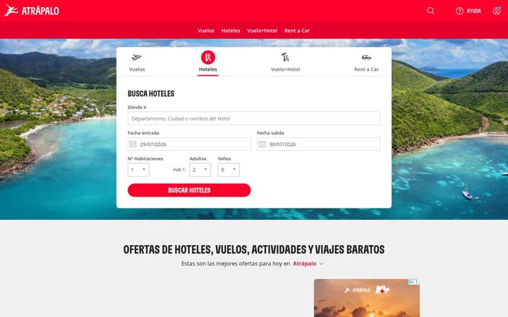 Skærmbillede af atrapalo.com.pa
