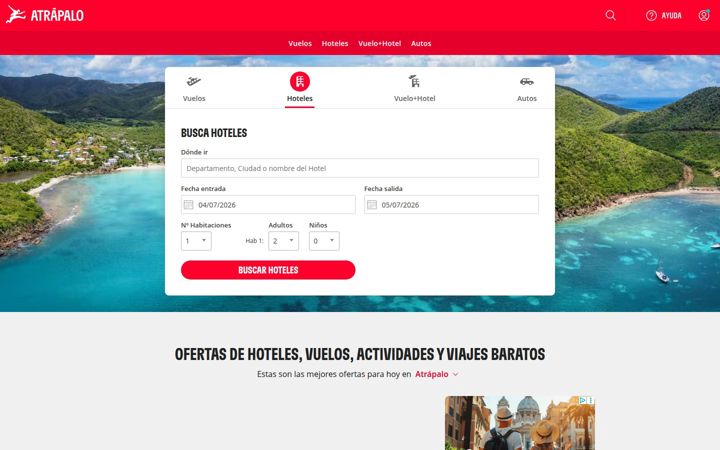 Screenshot of atrapalo.gt