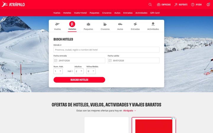 Screenshot of atrapalo.pe