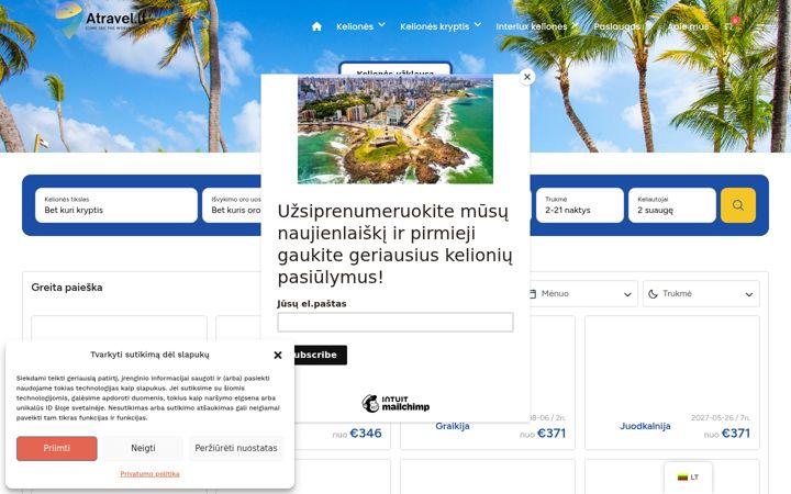 Screenshot stránky atravel.lt
