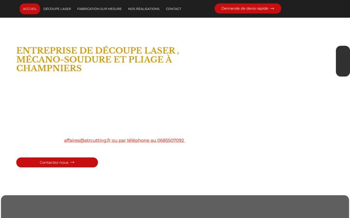 Screenshot of atrcutting.fr
