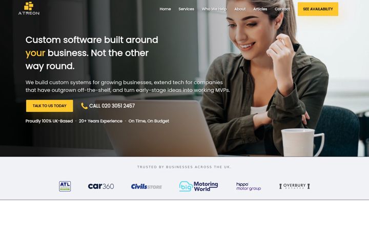 Screenshot of atreon.co.uk
