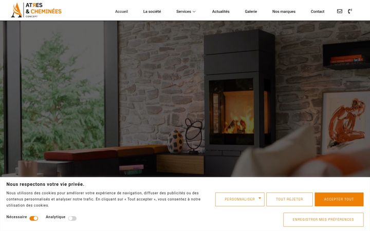 Kuvakaappaus sivustosta atres-cheminees.fr