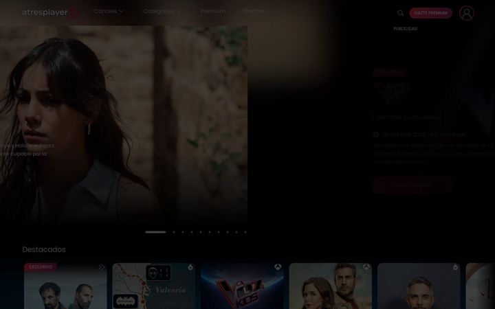Skærmbillede af atresplayer.com