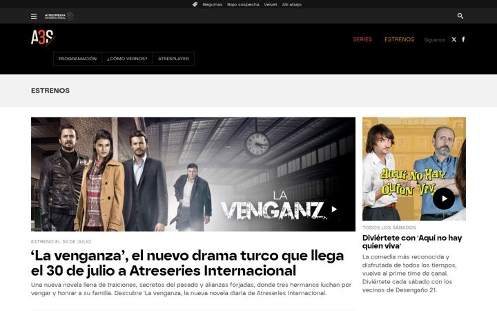 Screenshot of atresseries.com
