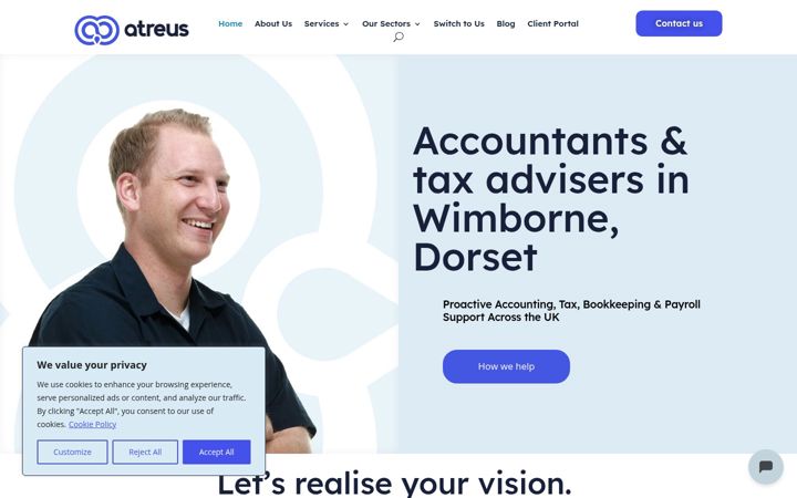 Screenshot of atreusaccountants.co.uk