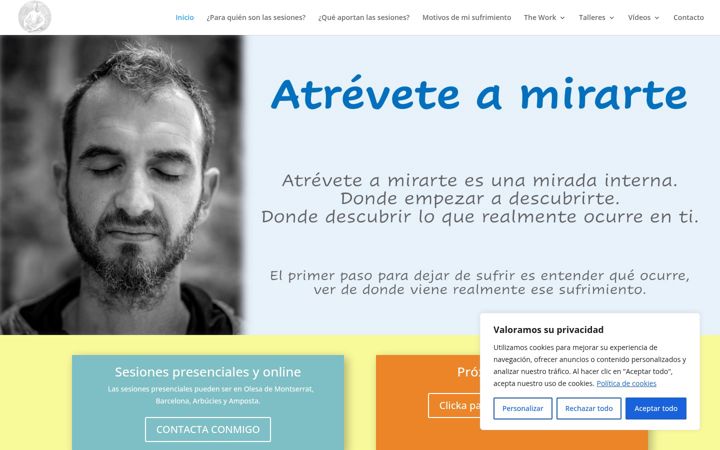 Screenshot of atreveteamirarte.es
