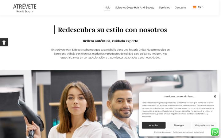 Screenshot of atrevetehairandbeauty.com