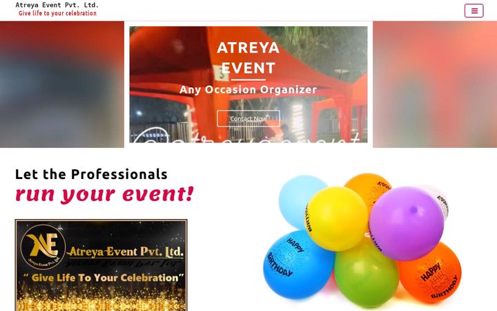 Screenshot di atreyaeventpvtltd.in
