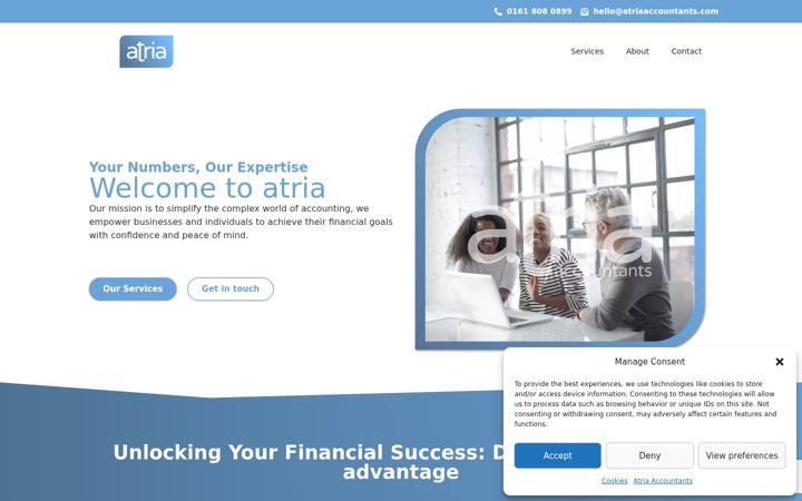Screenshot of atriaaccountants.com