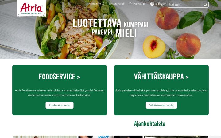 Screenshot of atriaammattilaiset.fi