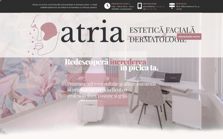 Screenshot του atriaesthetic.ro