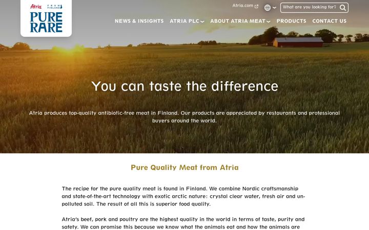 Screenshot of atriafromfinland.com