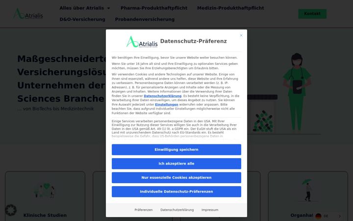 Screenshot of atrialis.eu
