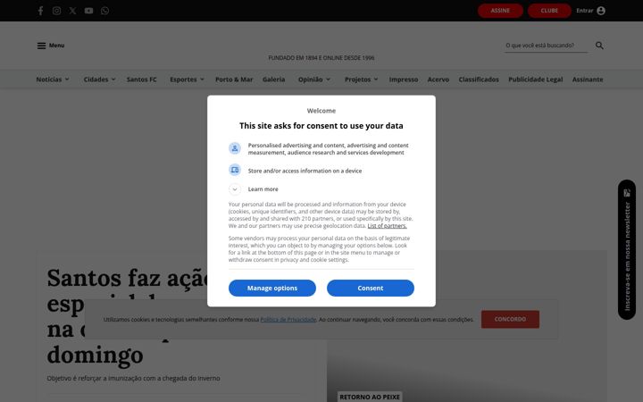 Screenshot of atribuna.com.br