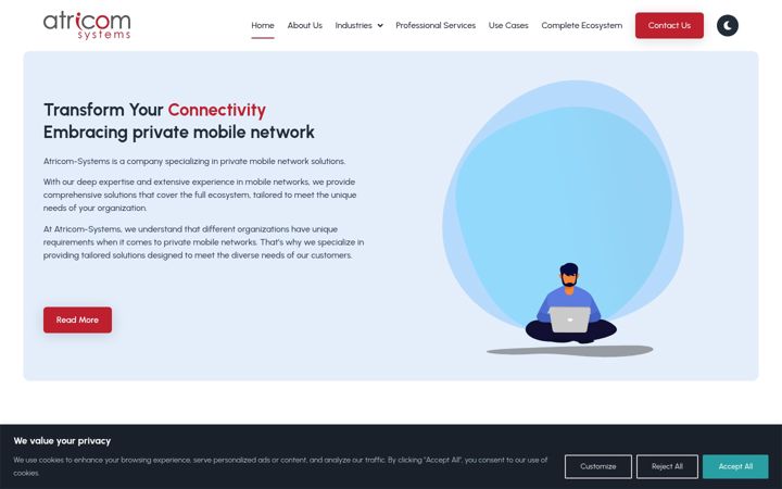 Screenshot of atricom-systems.com