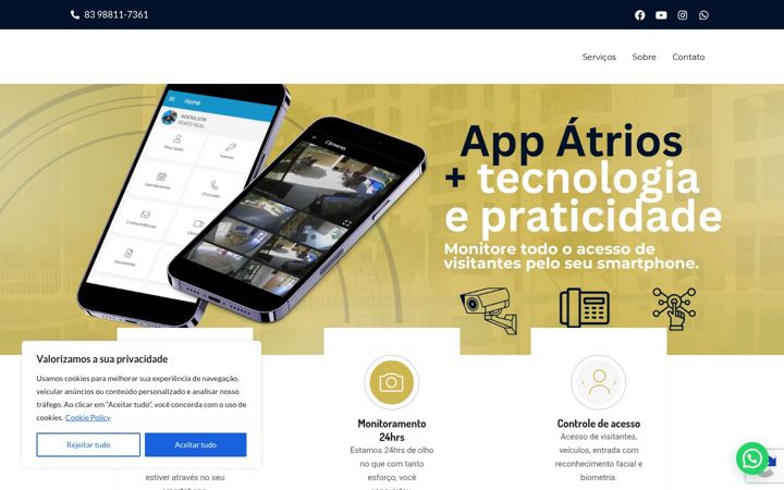 Screenshot of atriossegurancatecnologica.com