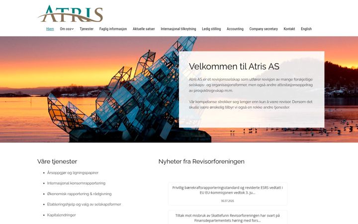Screenshot stránky atris.no