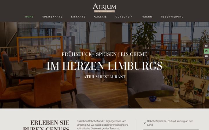 Screenshot of atrium-restaurant.de