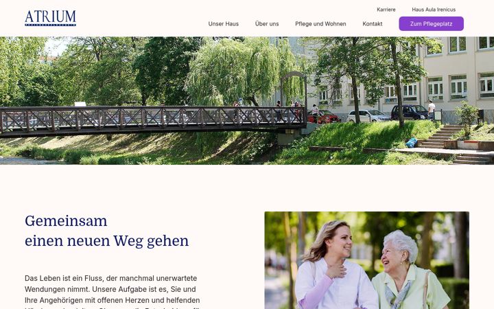 Screenshot of atrium-seniorenpflegeheim.de