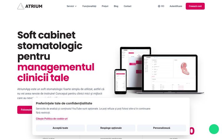 Screenshot of atriumapp.ro