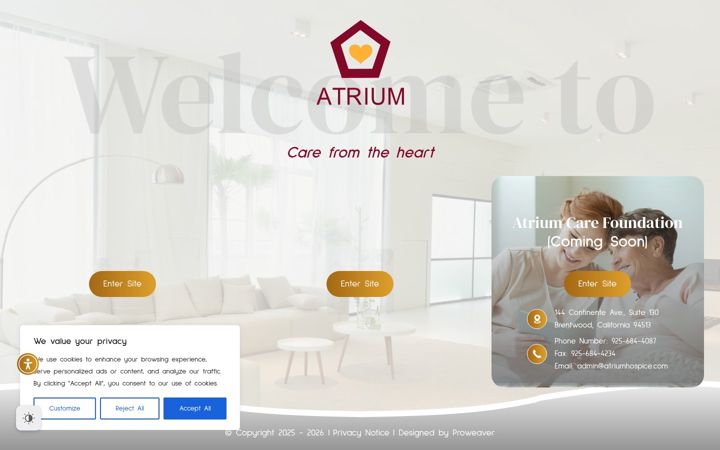 Screenshot of atriumhospice.com
