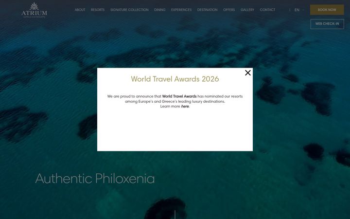 Screenshot of atriumhotels.gr