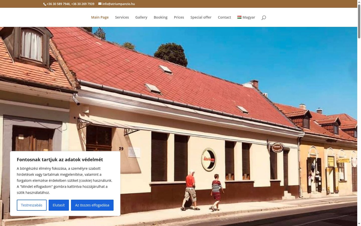 Képernyőkép a bármilyen interakció előtt megjelenő hozzájárulási bannerről