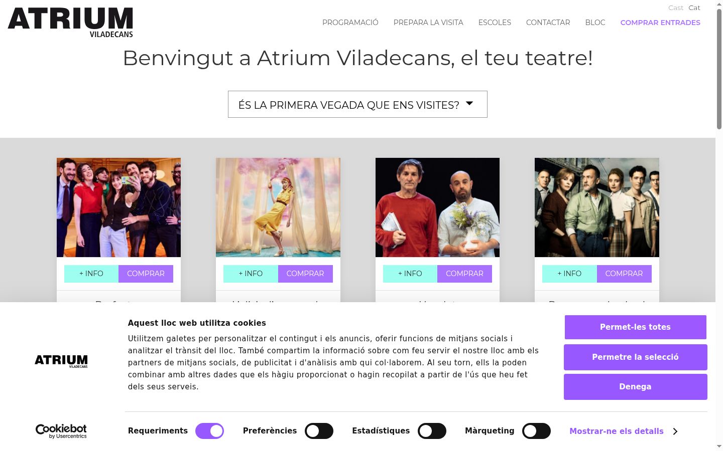 Screenshot del banner di consenso mostrato prima di qualsiasi interazione