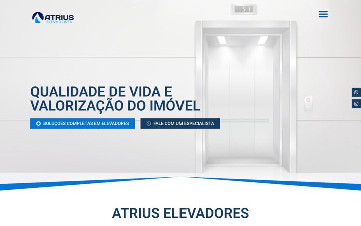 Screenshot of atriuselevadores.com.br