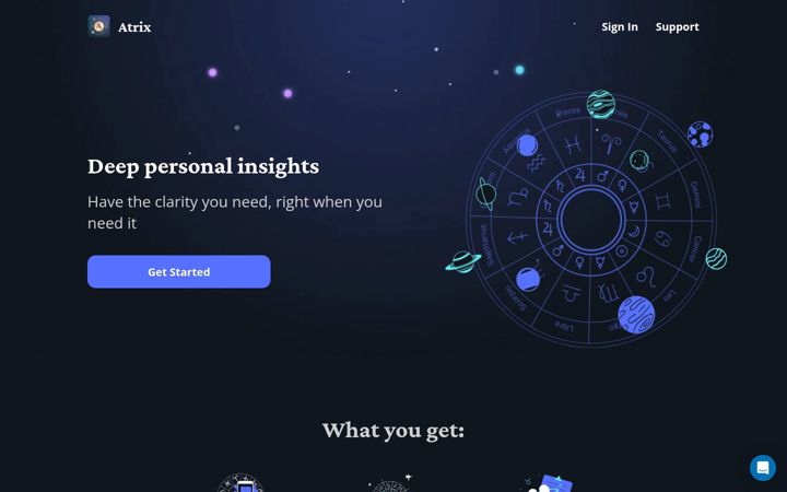 Ekrano kopija atrix.guide