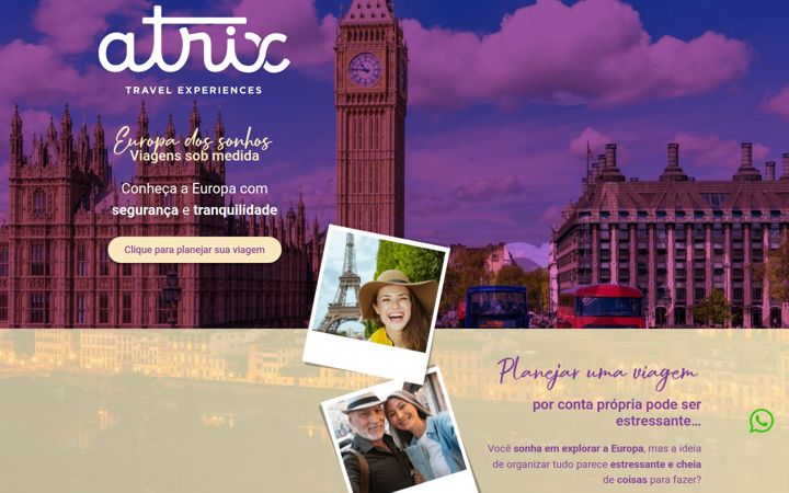 Screenshot of atrixtravelexperiences.com.br
