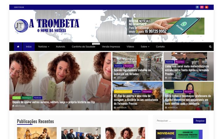 Screenshot of atrombeta.com.br