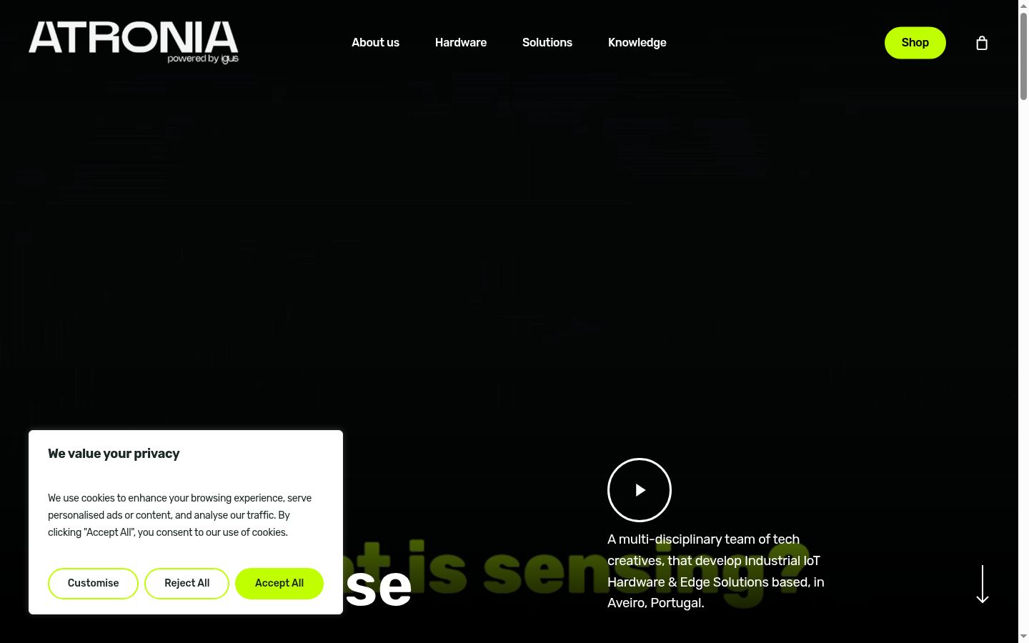 Sutikimo reklamjuostės, rodytos prieš bet kokią sąveiką, ekrano kopija