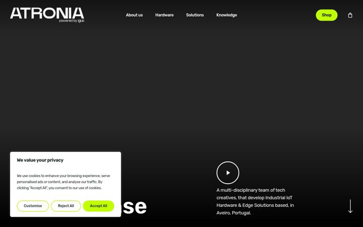 Captură de ecran a atronia.eu