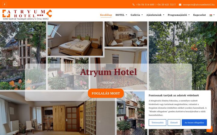 Screenshot of atryumhotel.hu