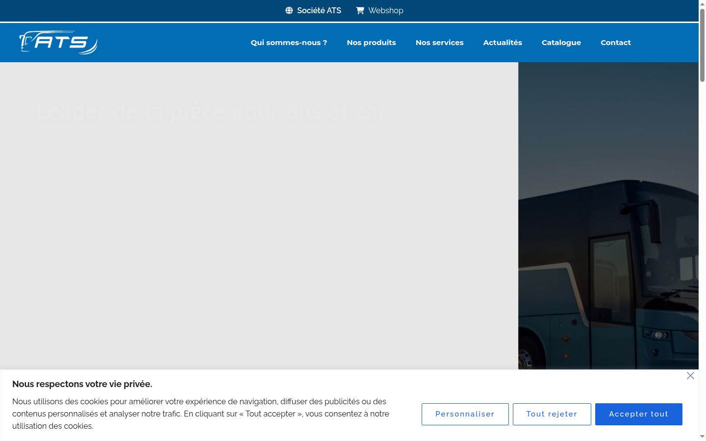 Capture d'écran de la bannière de consentement affichée avant toute interaction