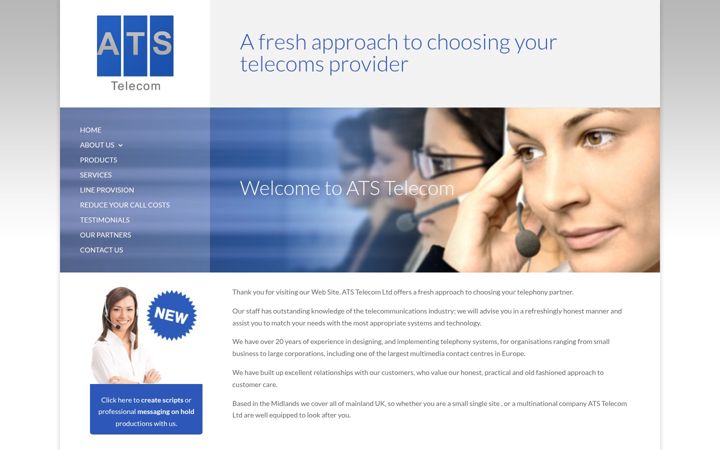 Skjermbilde av ats-telecom.co.uk